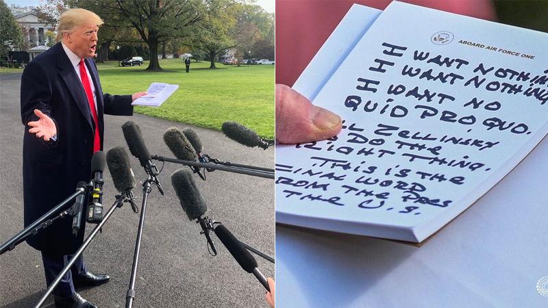Donald Trump's "I Want Nothing" Note Meme Template