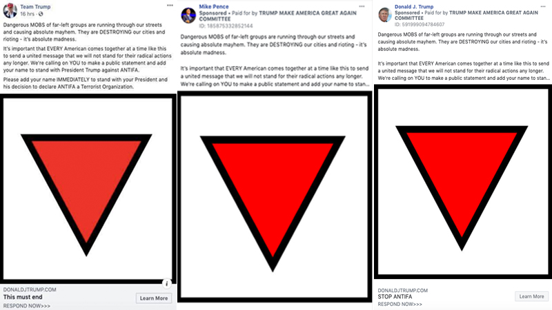 Donald Trump's Red Triangle Posts Meme Template