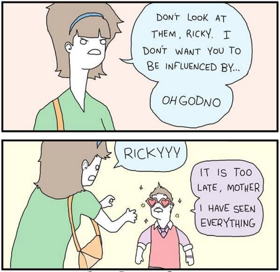 Don't Look at Them Ricky! Meme Template