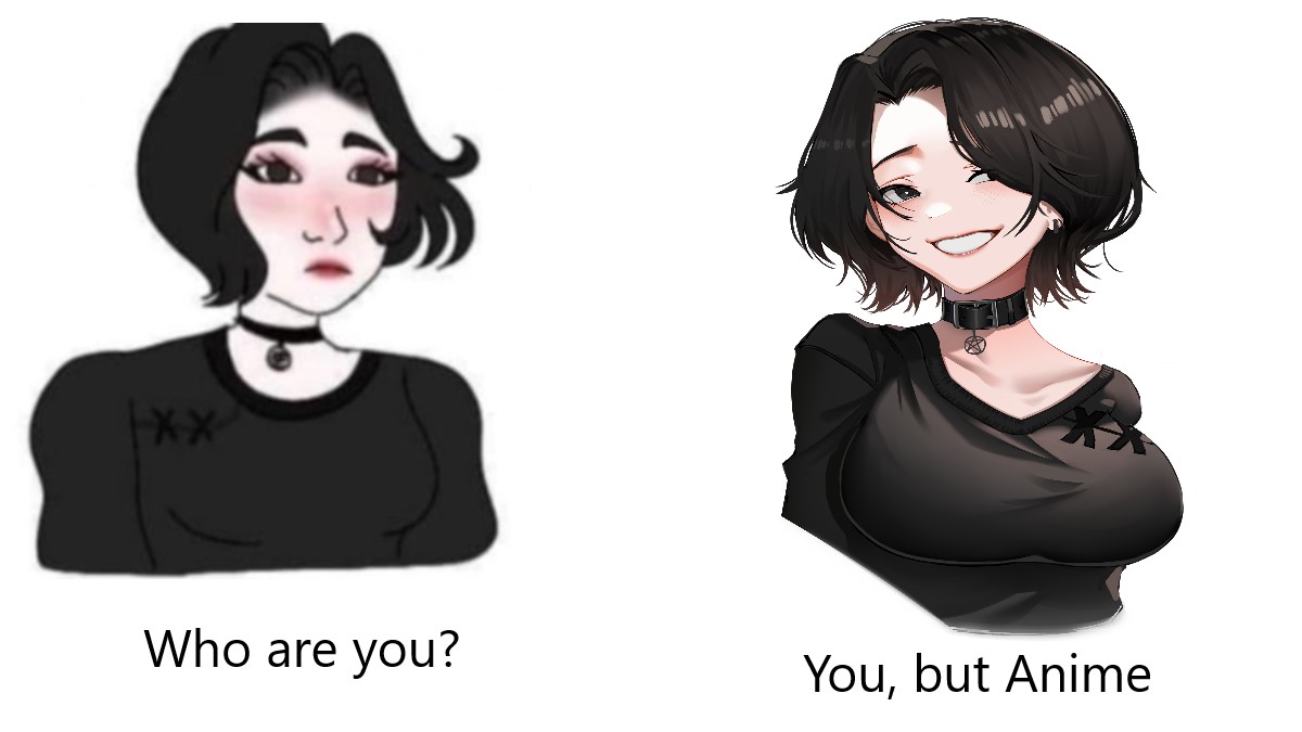 Doomer Girl vs. Anime Doomer Girl Meme Template