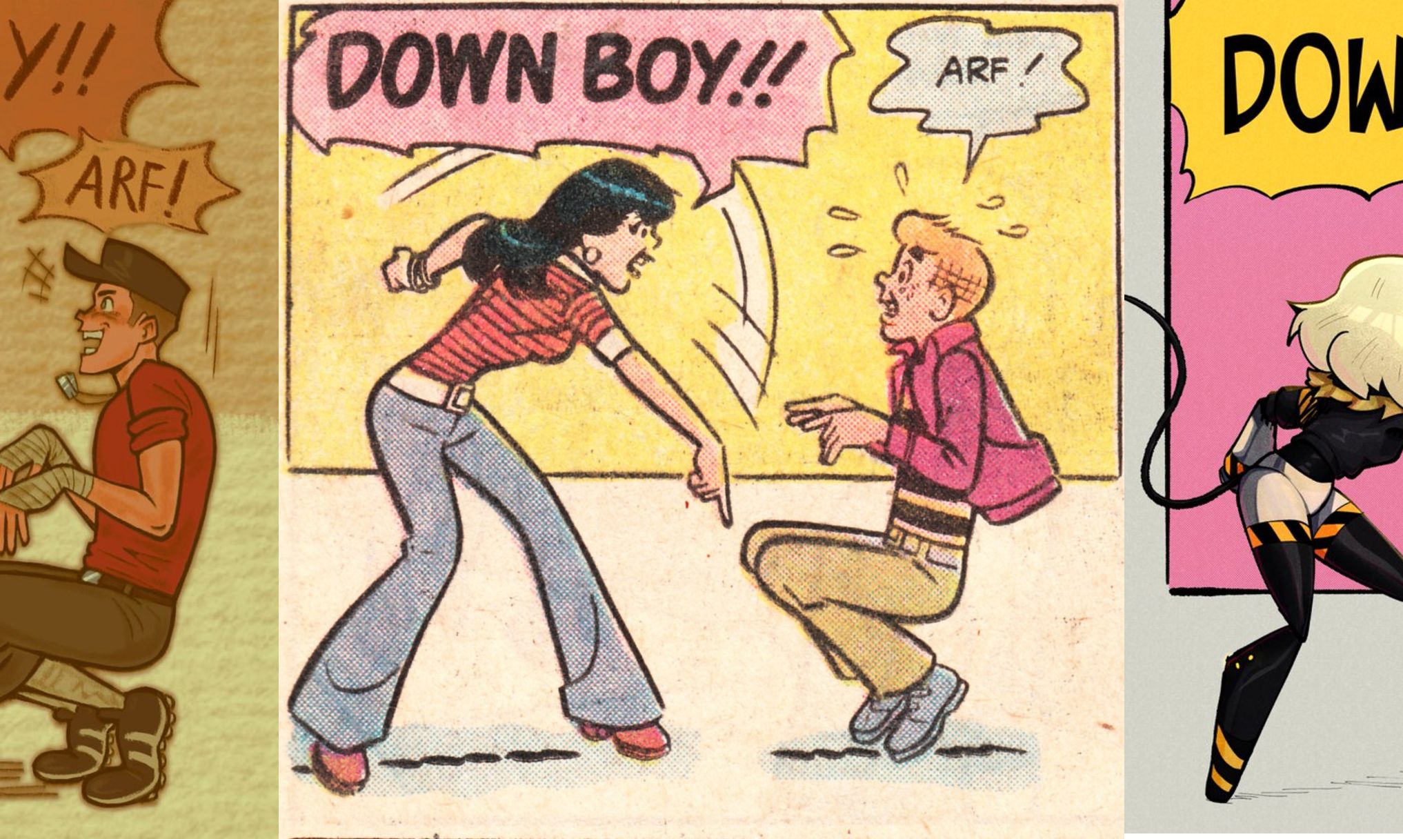 "Down Boy!!" "Arf!" Meme Template