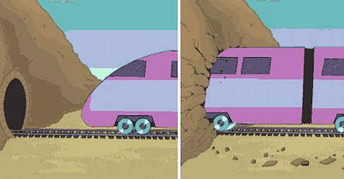 Drawn Together's Train and Tunnel Scene / Tren Y Túnel Meme Template