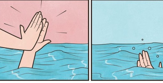 Drowning High Five Meme Template