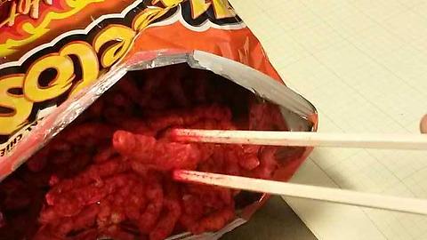 Eating Cheetos With Chopsticks Meme Template