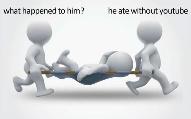 Eating Without YouTube Meme Template