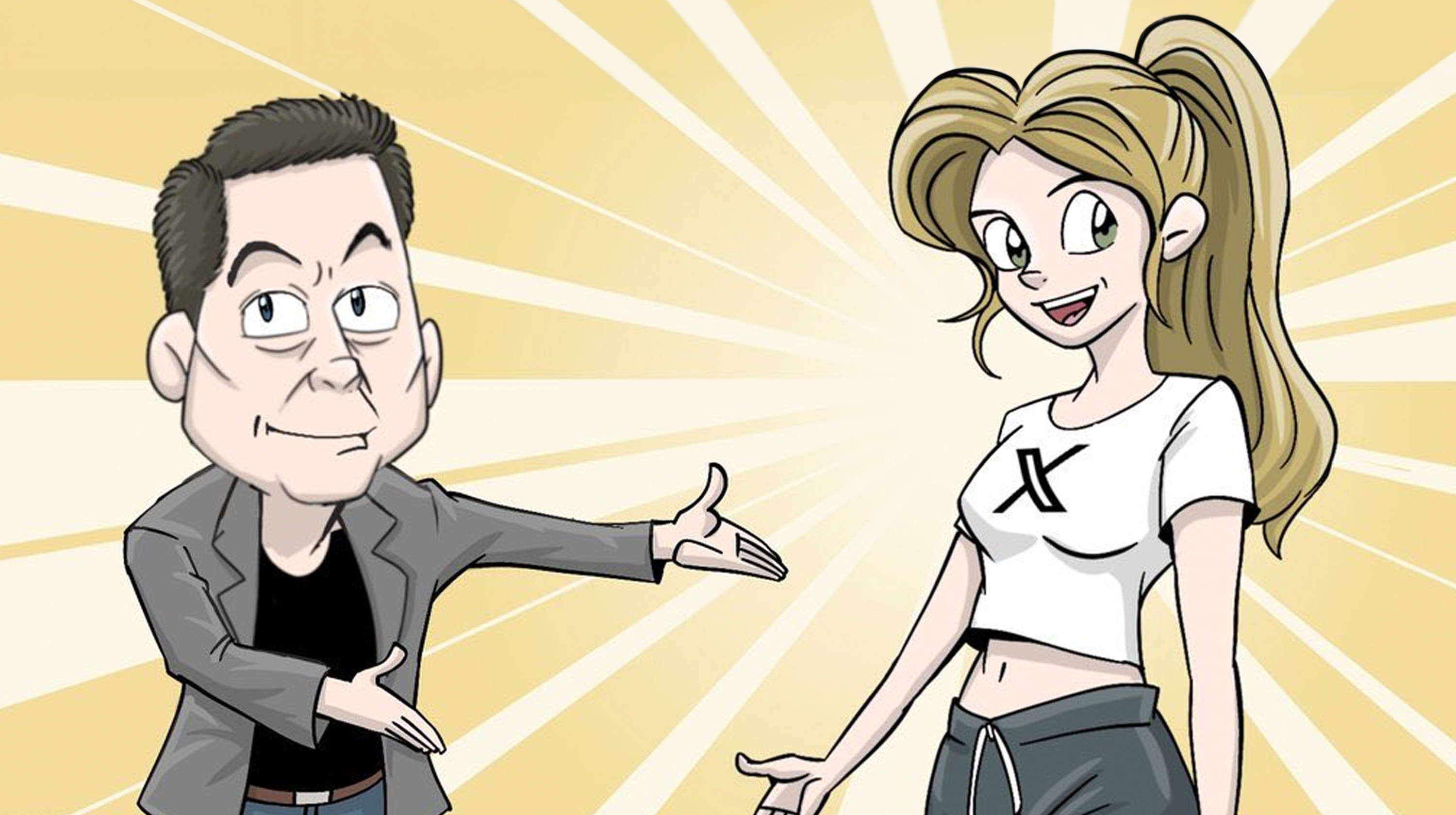 Elon Musk and X-Chan "Efficiency" Comic by SKS Cartoon Meme Template
