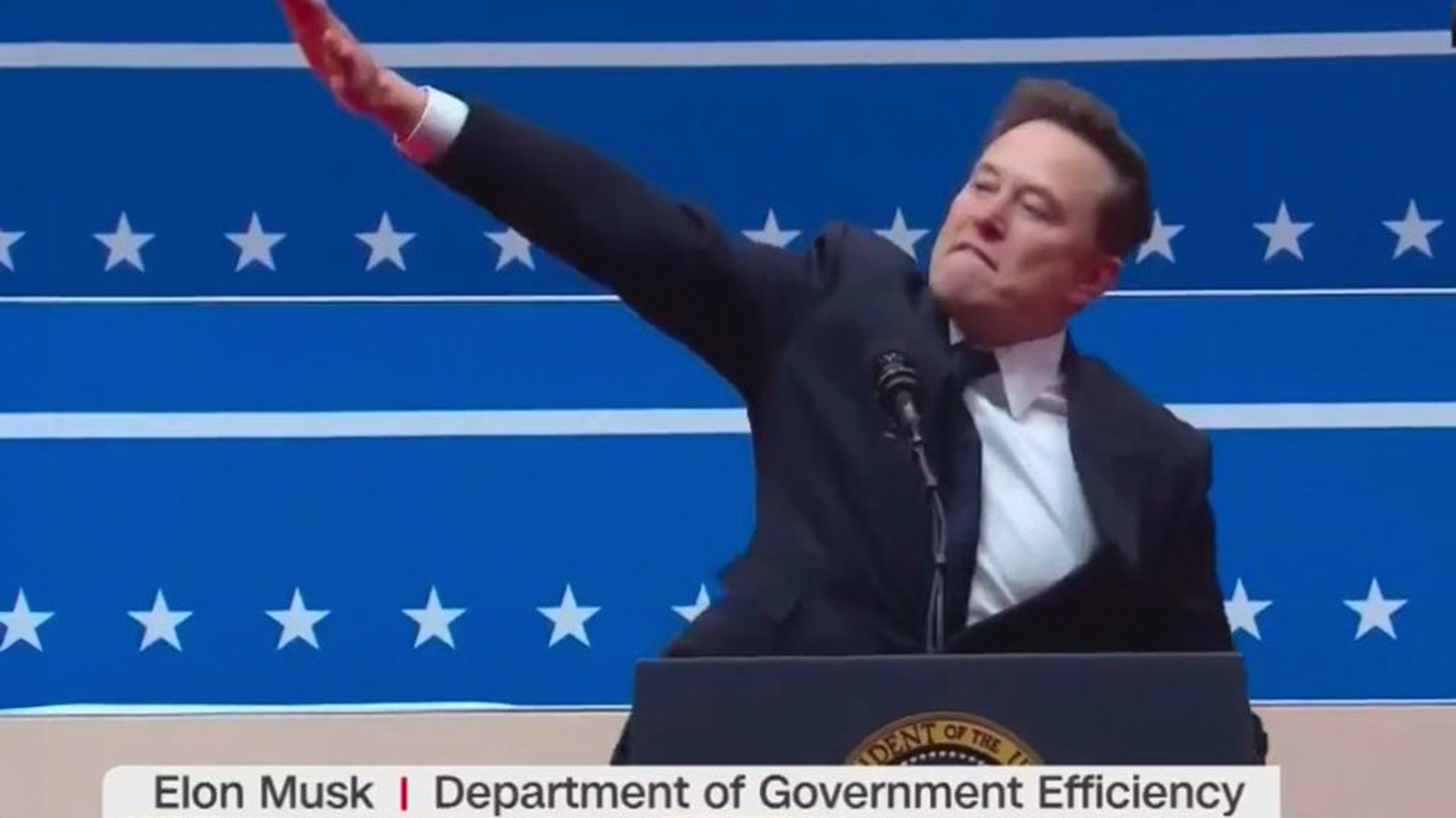 Elon Musk "Sieg Heil" Salute at Donald Trump Inauguration Meme Template