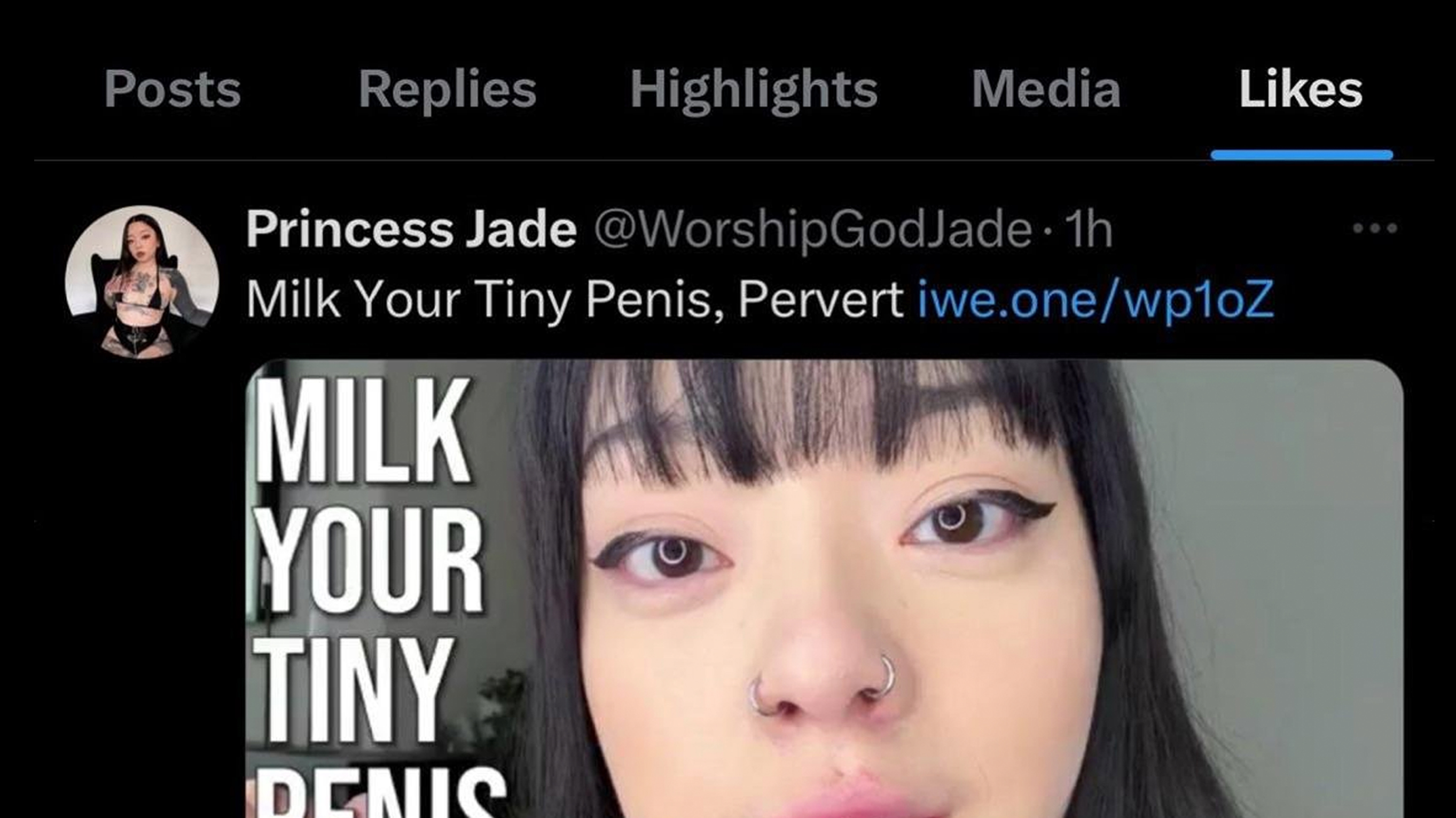 Elon Musk's "Milk Your Tiny Penis, Pervert" Twitter Like
