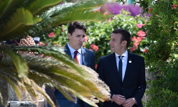 Emmanuel Macron and Justin Trudeau Bromance Meme Template