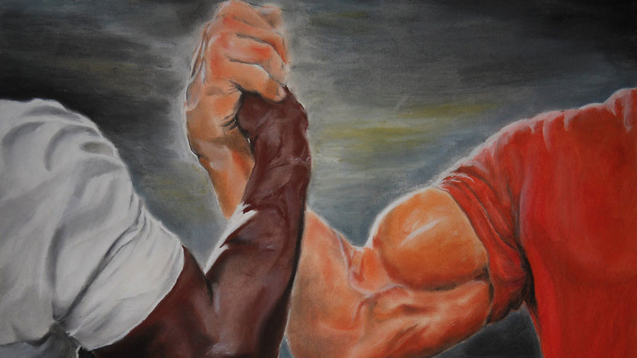 epic hand shake Meme Template