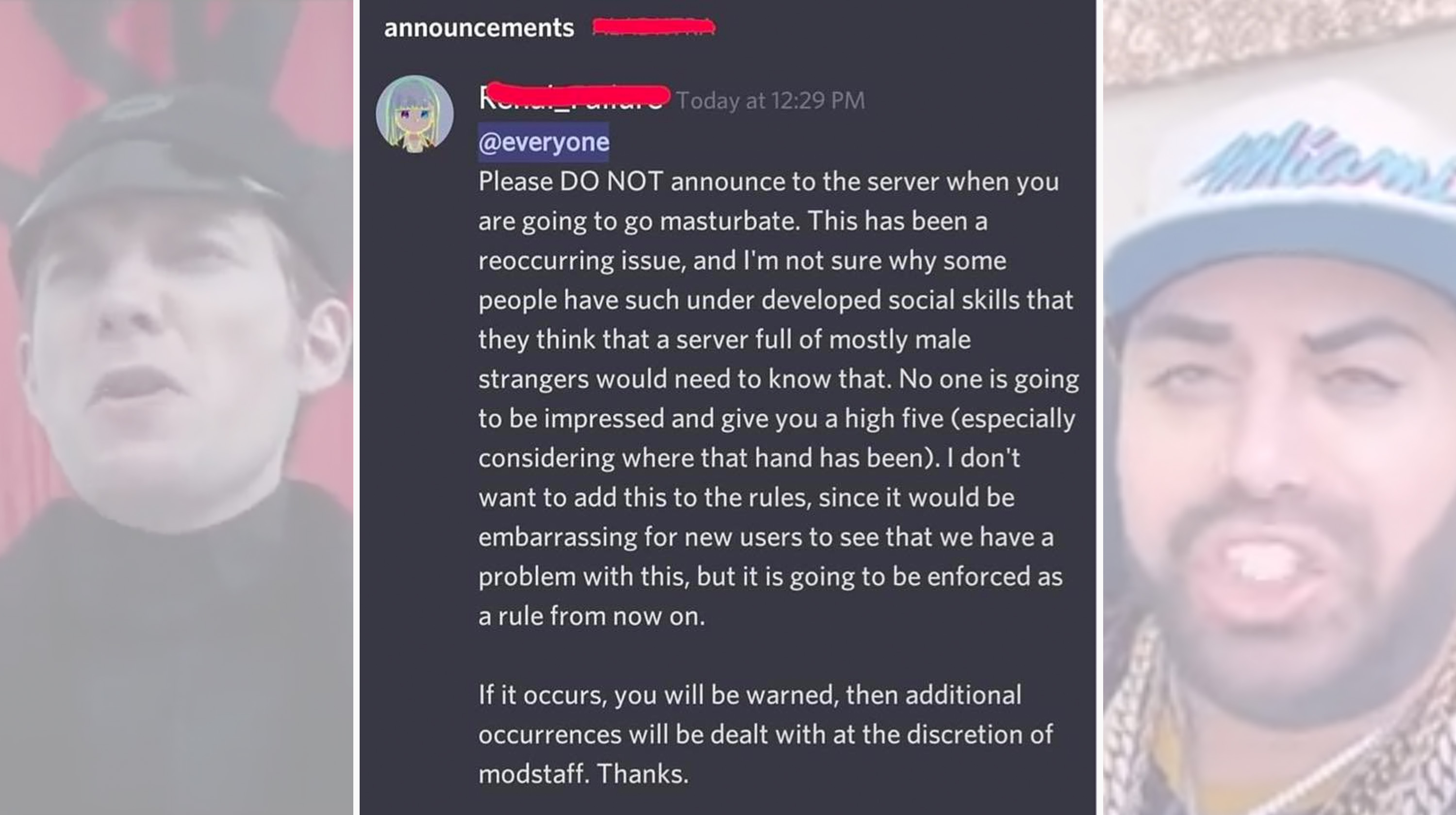 @everyone Please DO NOT Announce To The Server When You Are Going To Go Masturbate