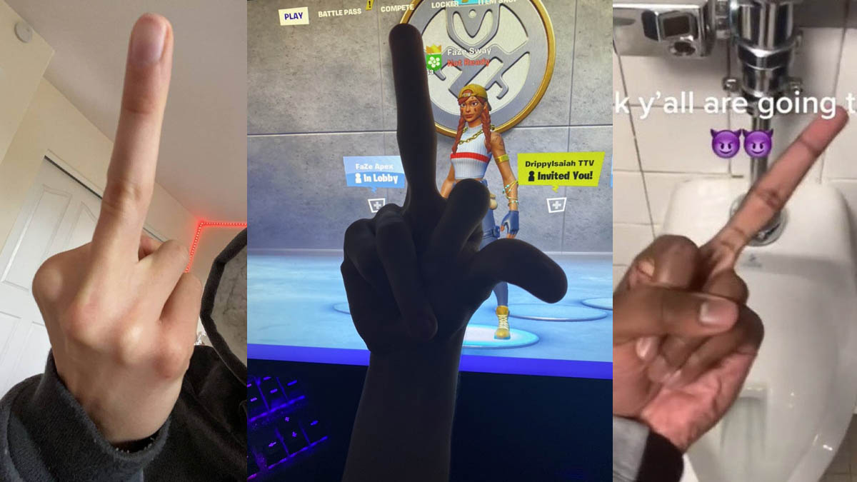 Extra-Long Middle Fingers Meme Template