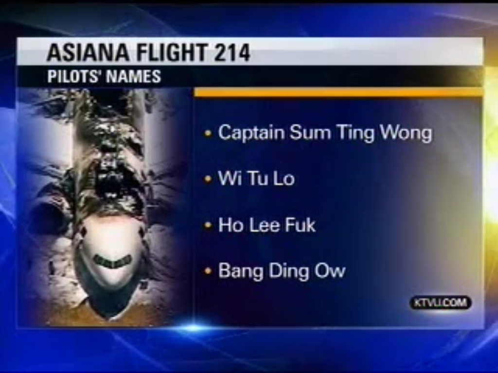 Fake Asiana Pilot Names
