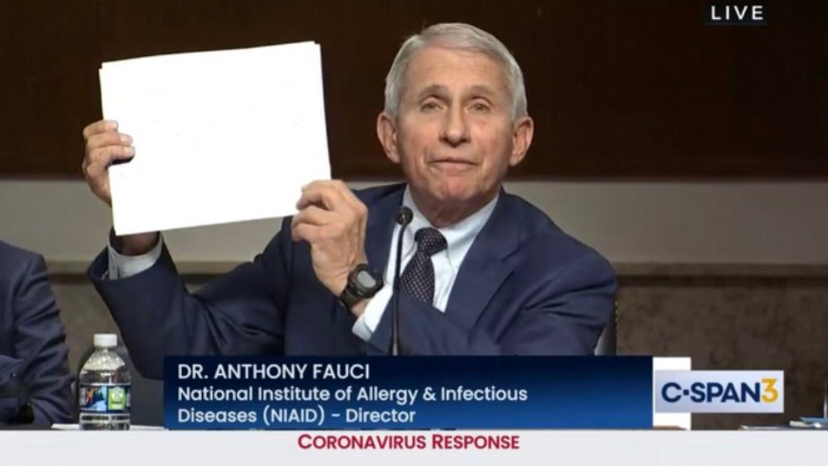 Fauci Holding Paper
