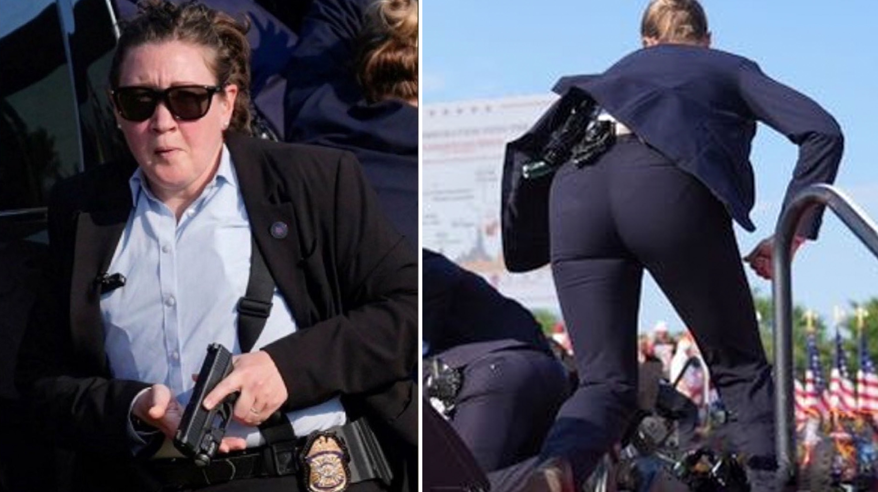 Female Secret Service Agents at Donald Trump Shooting Meme Template