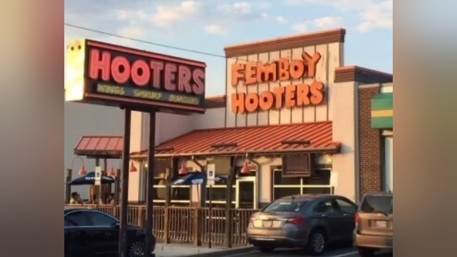Femboy Hooters Meme Template