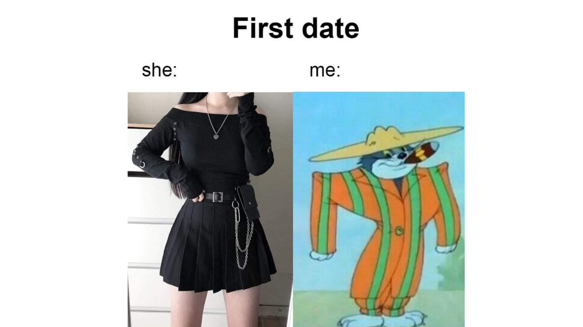 First Date: She vs. Me Meme Template