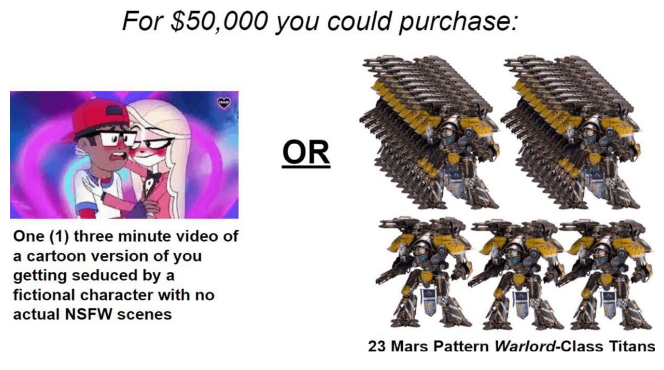 For $50,000 You Could Purchase One Three Minute Video or X Meme Template