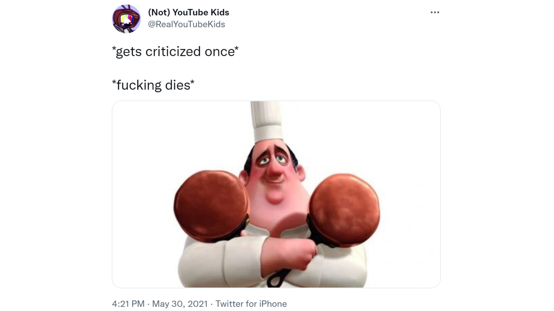 >Gets Criticized Once >Fucking Dies Meme Template