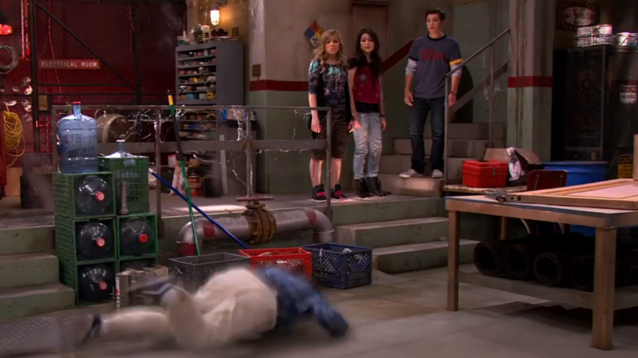 Gibby Falls From Ceiling