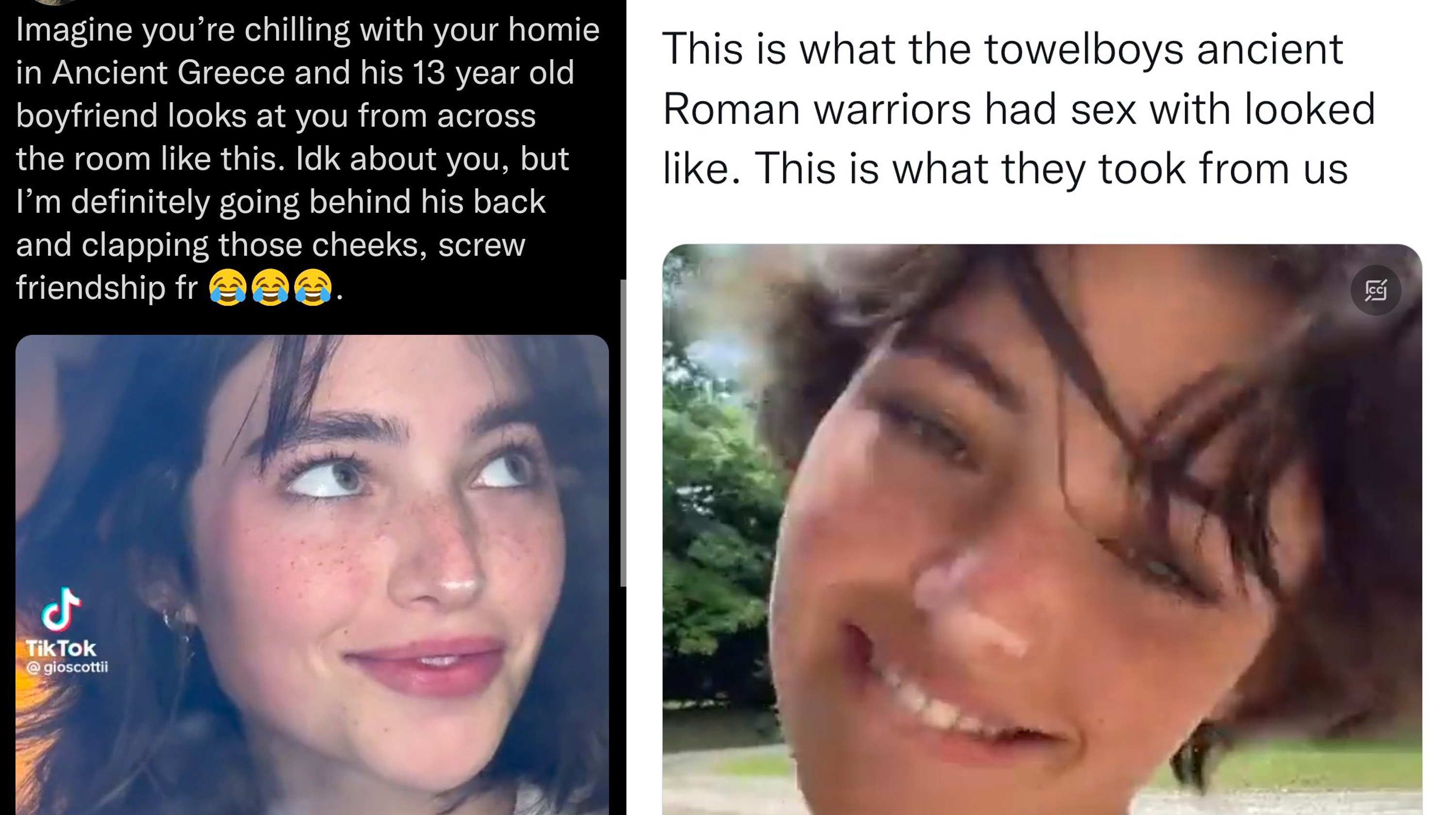 Gio Scotti / Ancient Greek Towel Boy Meme Template