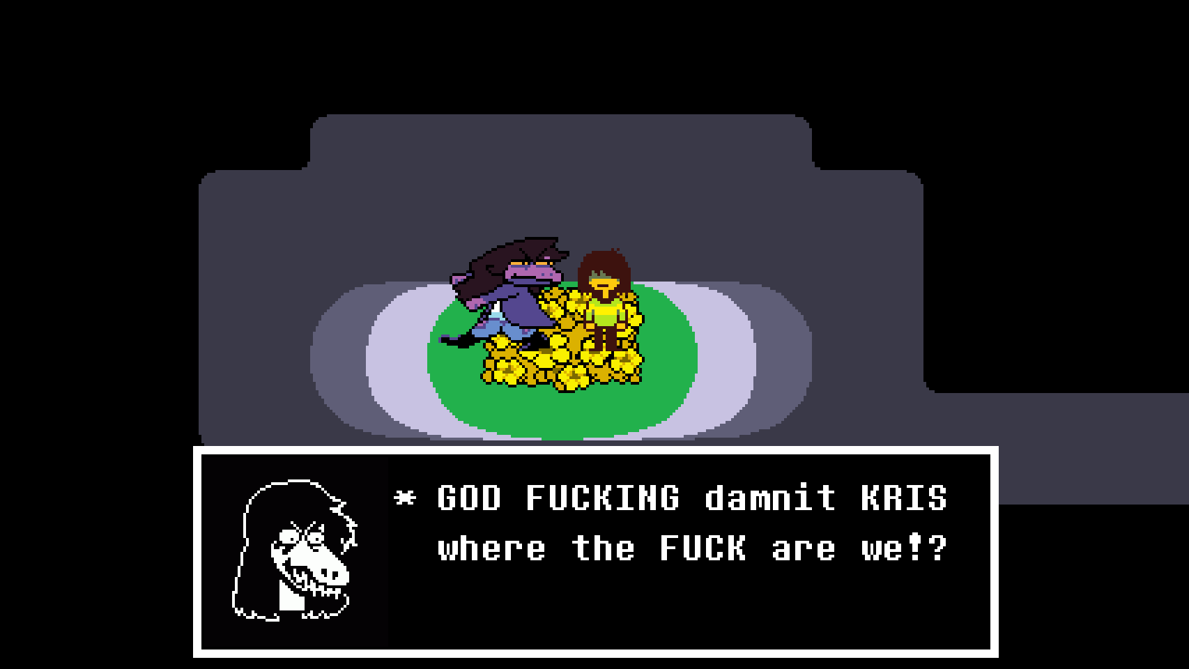 "GOD FUCKING damnit KRIS where the FUCK are we!?" Meme Template