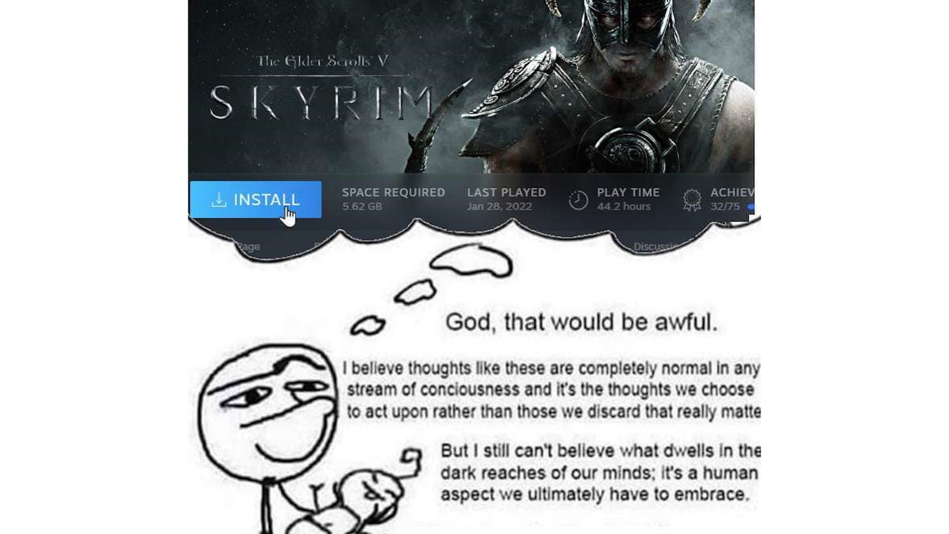 God That Would Be Awful Meme Template