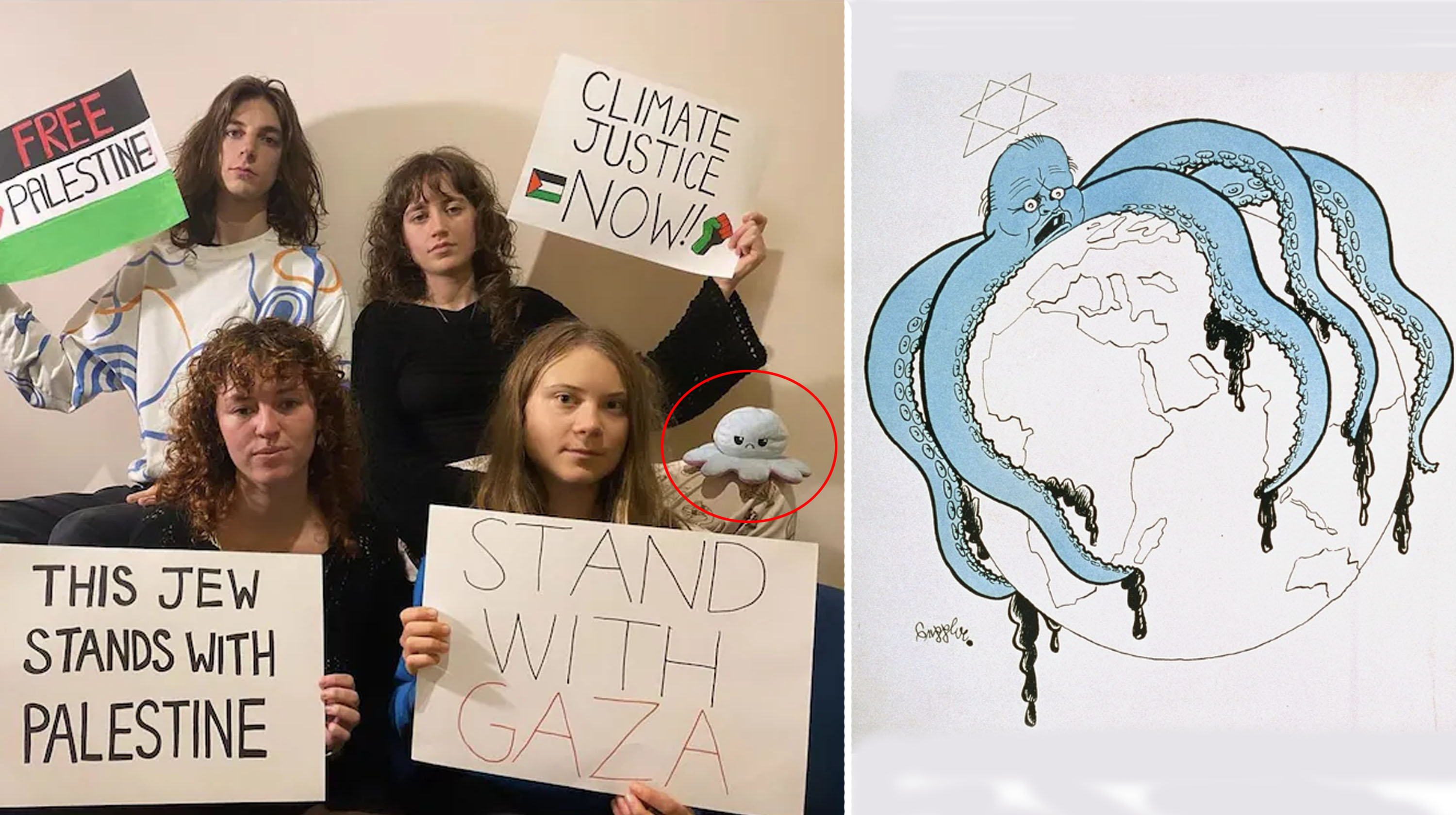 Greta Thunberg's Anti-Semitic Octopus Controversy Meme Template