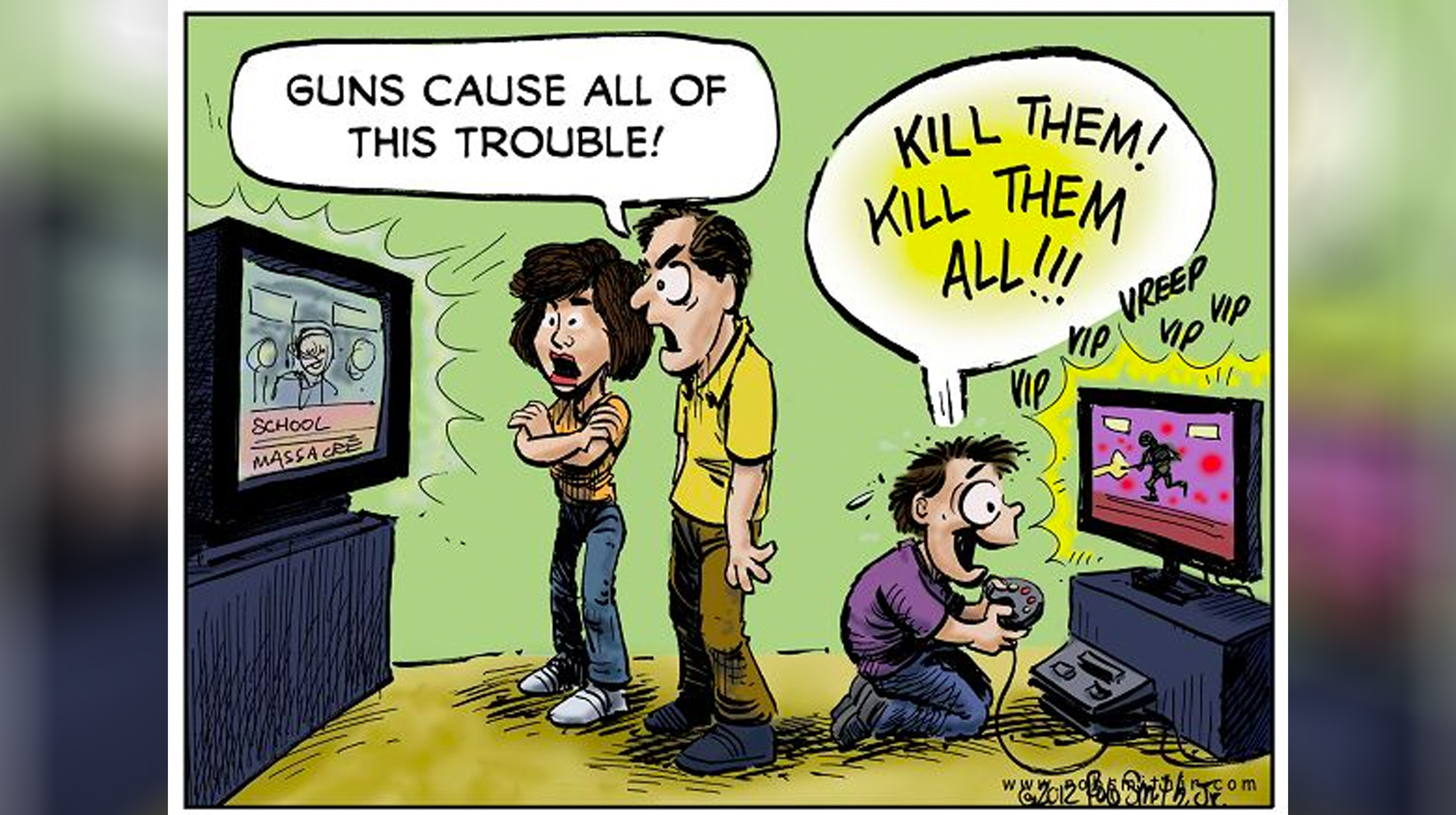 Guns Cause All Of This Trouble! Meme Template