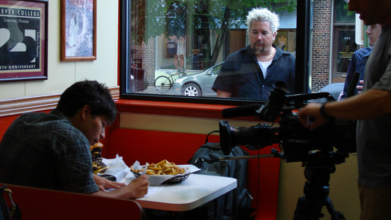 Guy Fieri Staring Through a Window Meme Template