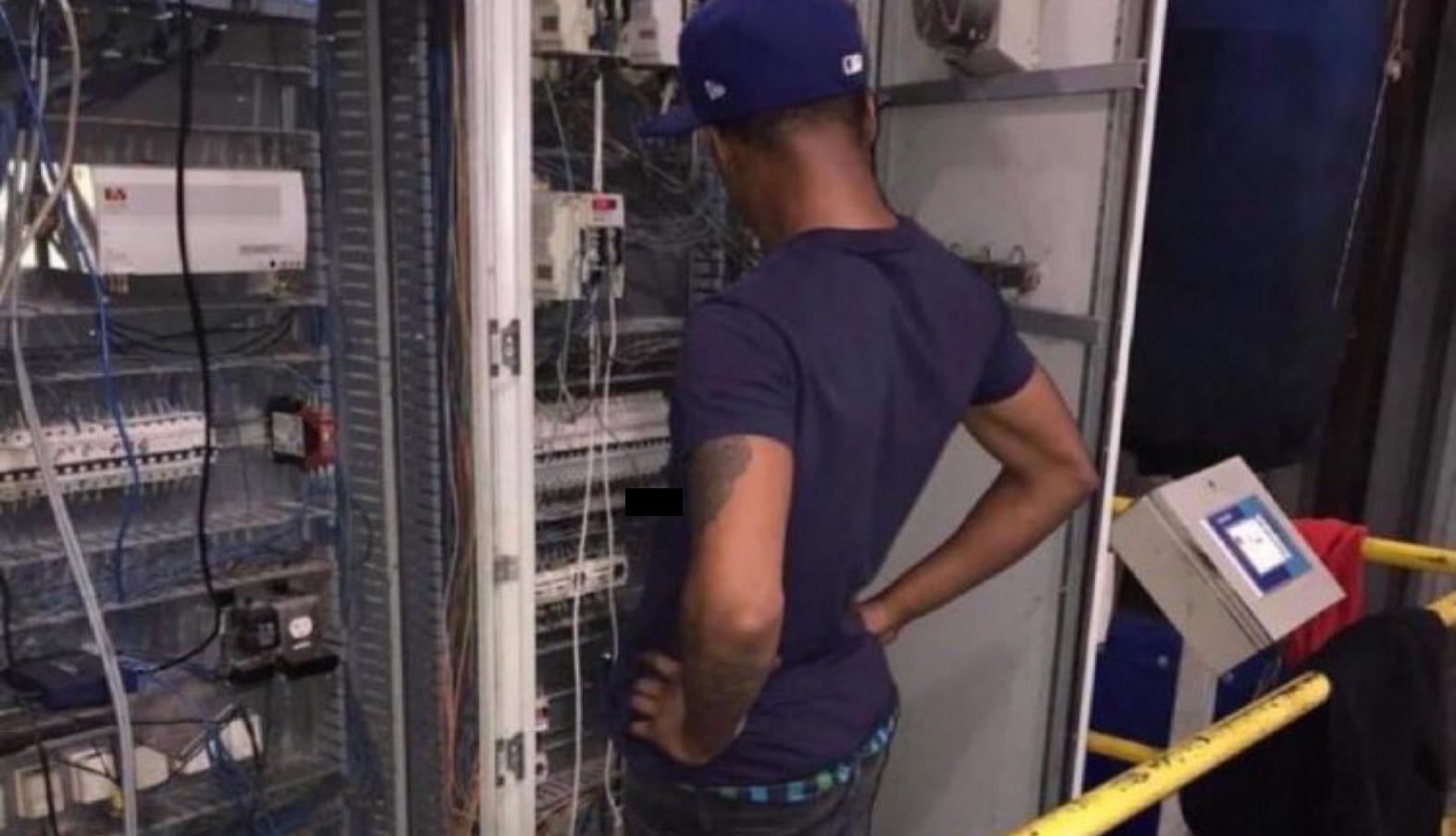 Guy Looking At Server