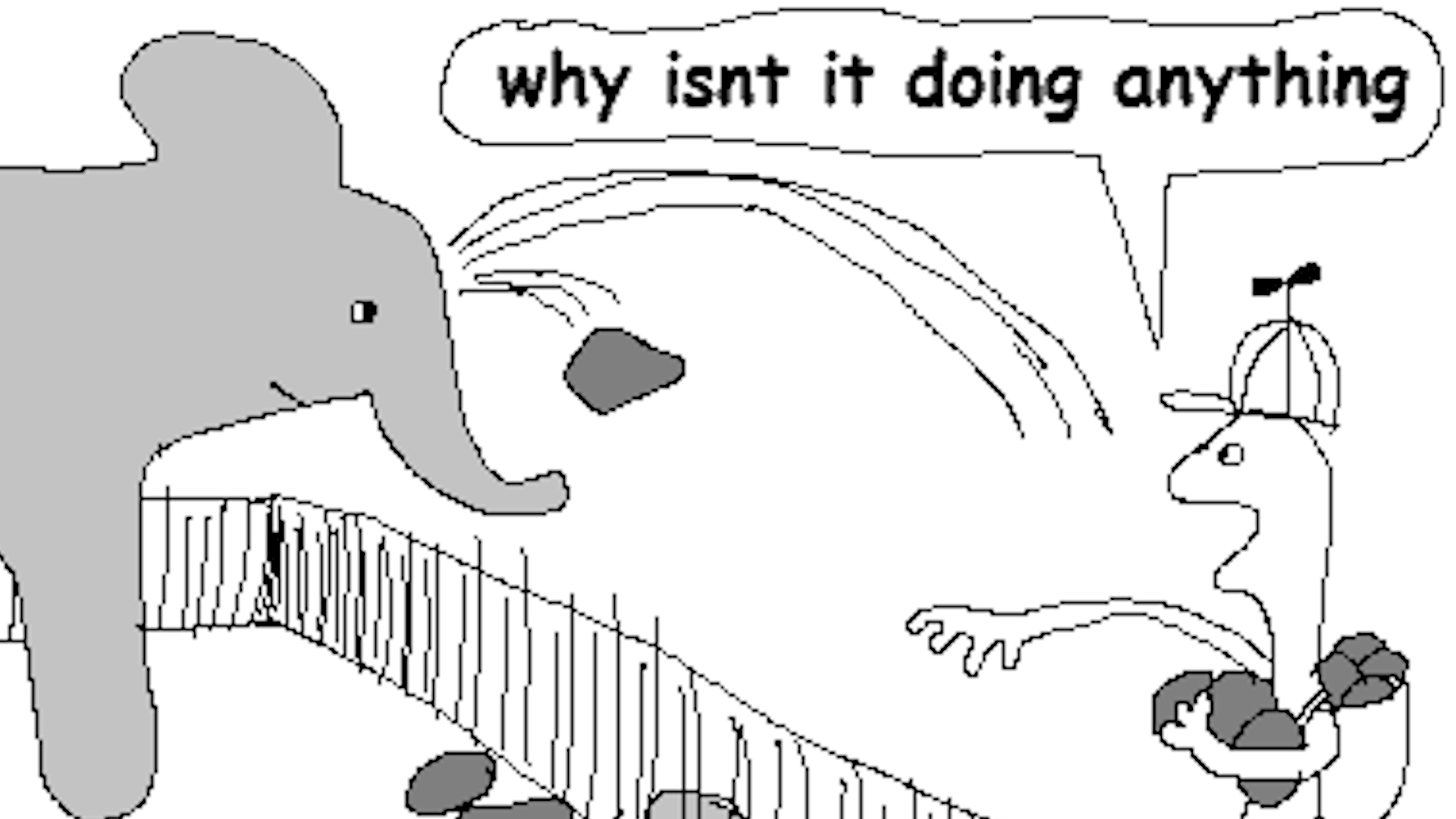 Guy Throwing Rocks at an Elephant Meme Template