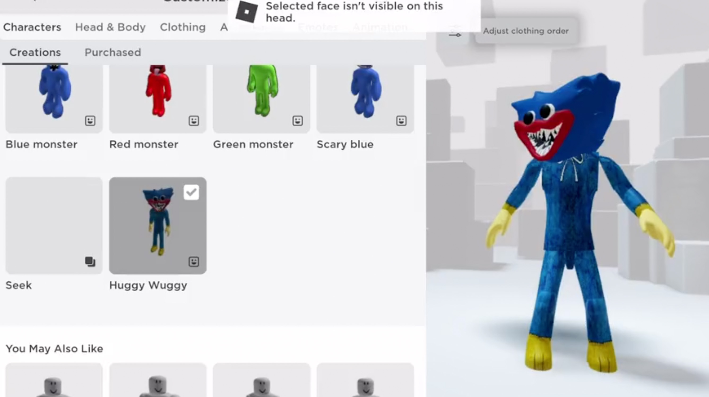 Guys What One Is Your Favorite? Huggy Wuggy, Seek, Scary Blue, Zumbo Sauce Meme Template