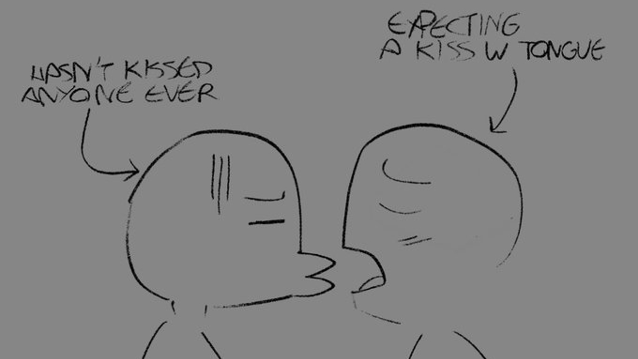 Has Never Kissed Anyone Before / Expecting Tongue Meme Template