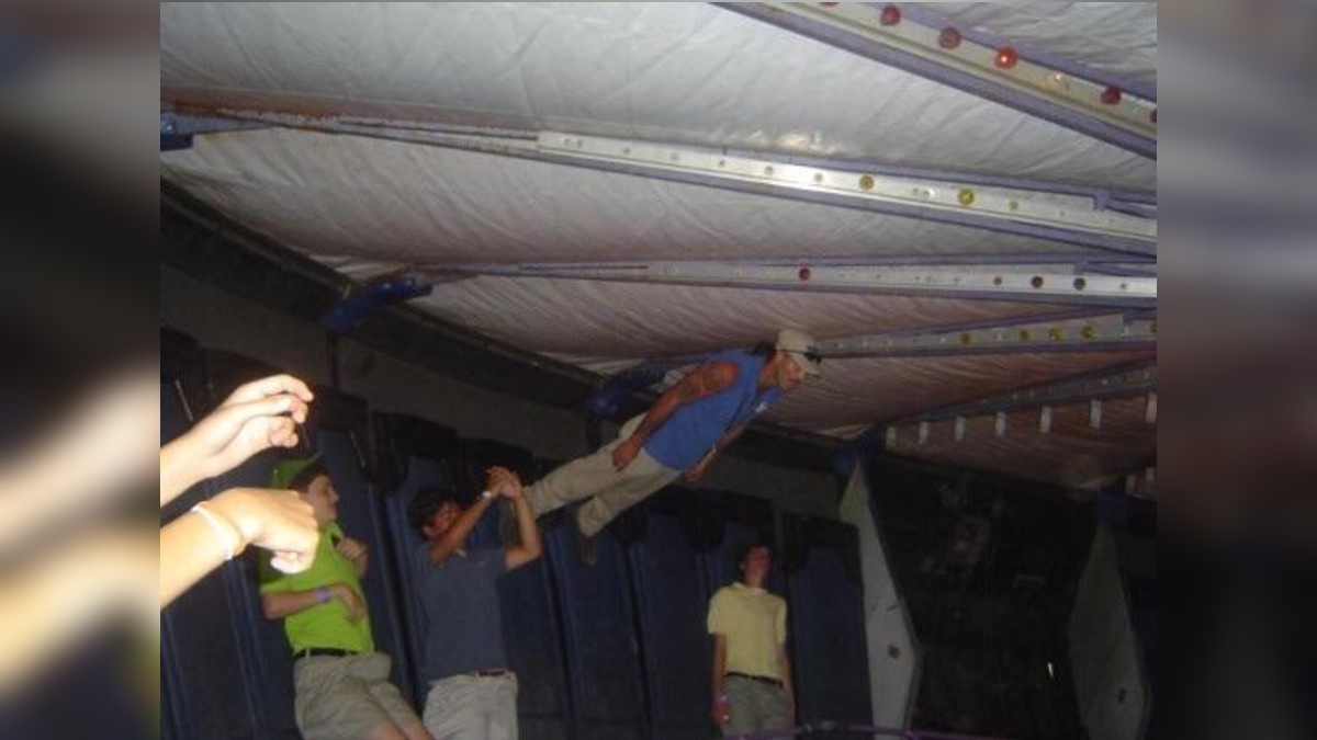 He Leaned Back Too Far and Rippen Through That Canvas Ceiling Meme Template