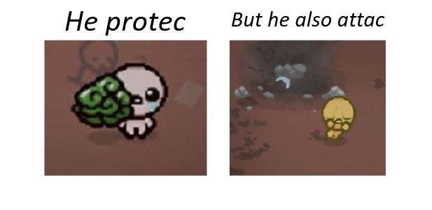 He Protec but He Also Attac Meme Template