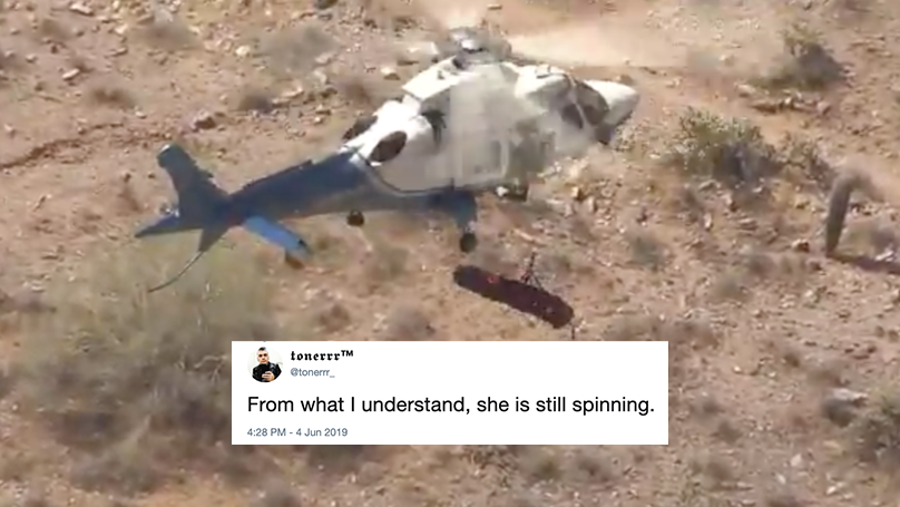 Helicopter Lady Rescue Meme Template