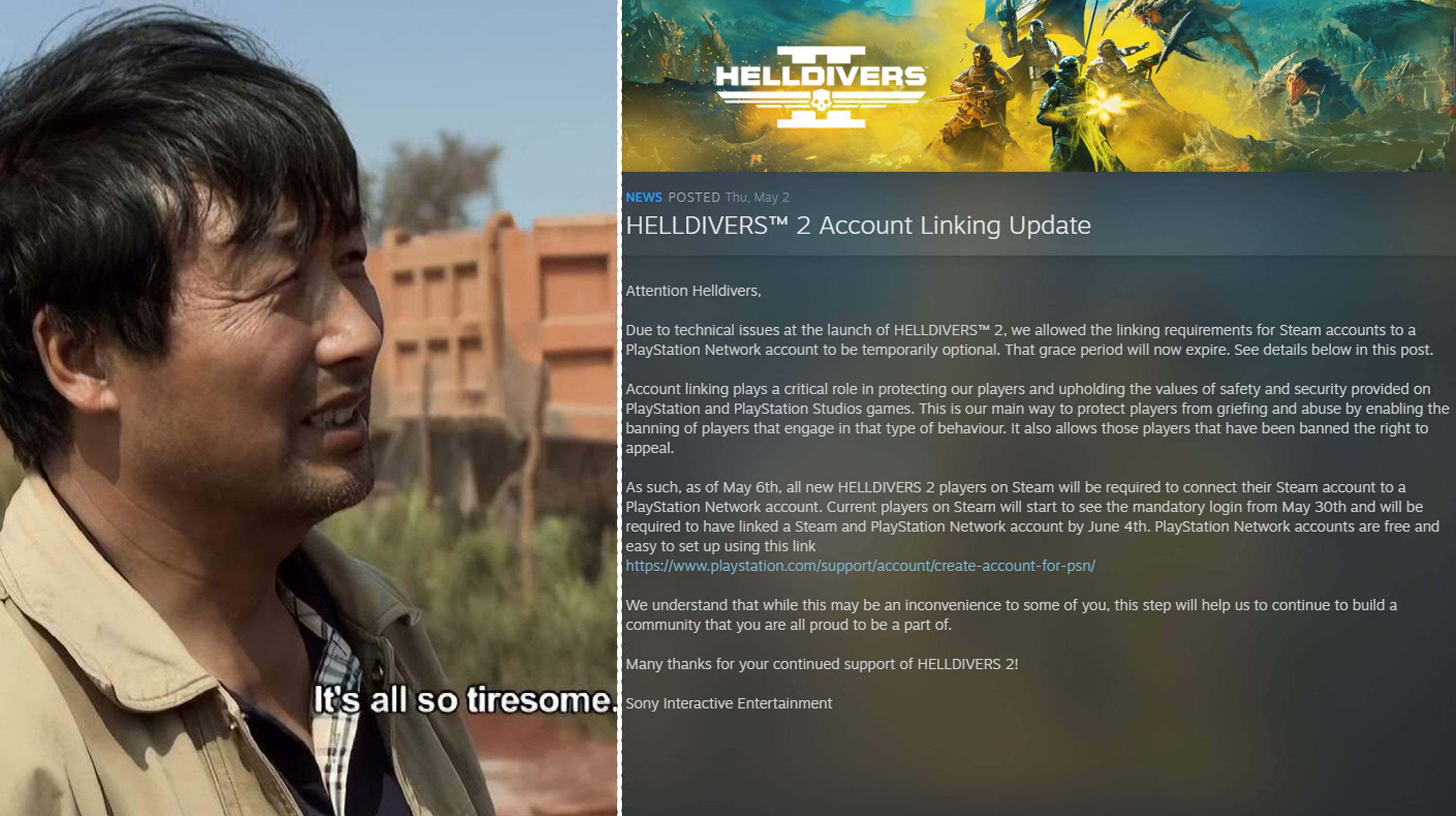 Helldivers 2 PlayStation Account Requirement Controversy
