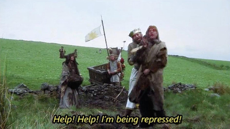 Help! Help! I'm Being Repressed Meme Template