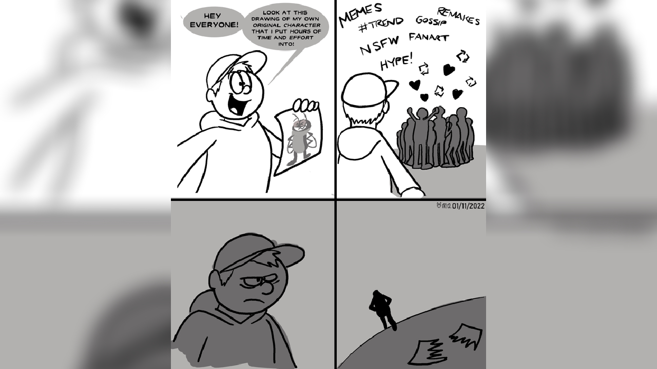 Hey Everyone! Look at This Drawing of My Own Original Character (BluebottleFlyer) Meme Template