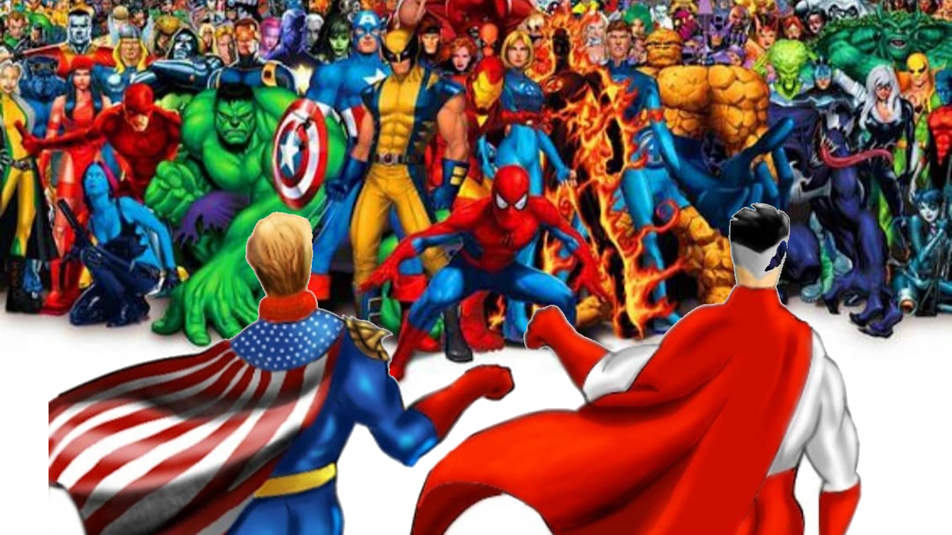 Homelander and Omni-Man vs. Everyone Meme Template