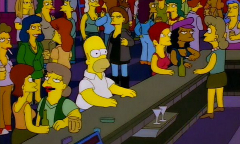 Homer Simpson in a Lesbian Bar
