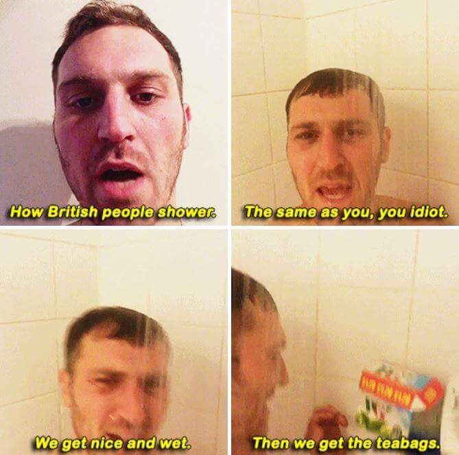 How People Shower Meme Template