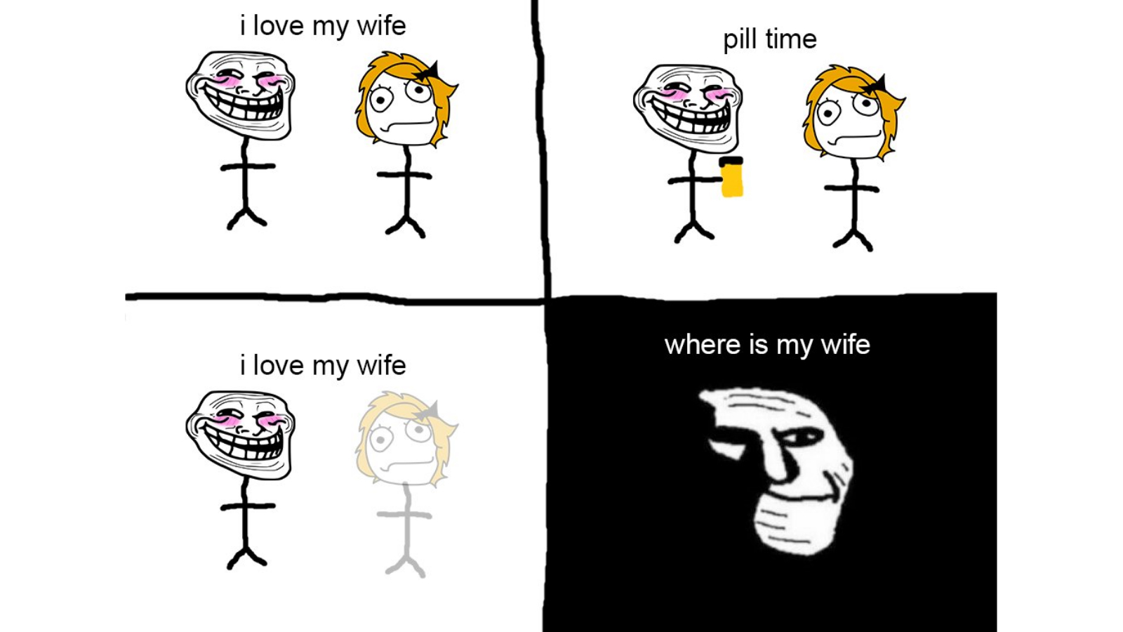 I Love My Wife / Pill Time Meme Template