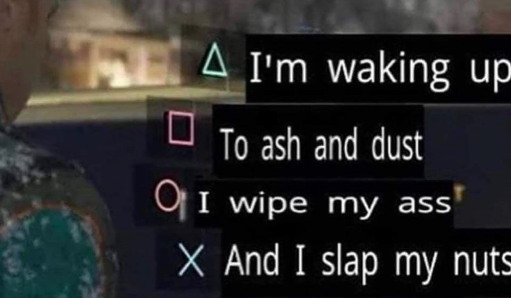 I Wipe My Ass, I Slap My Nuts