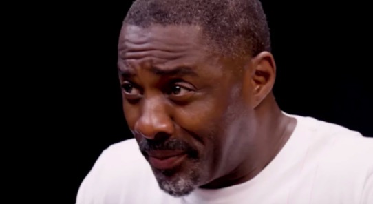 Idris Elba Choking on Hot Wings
