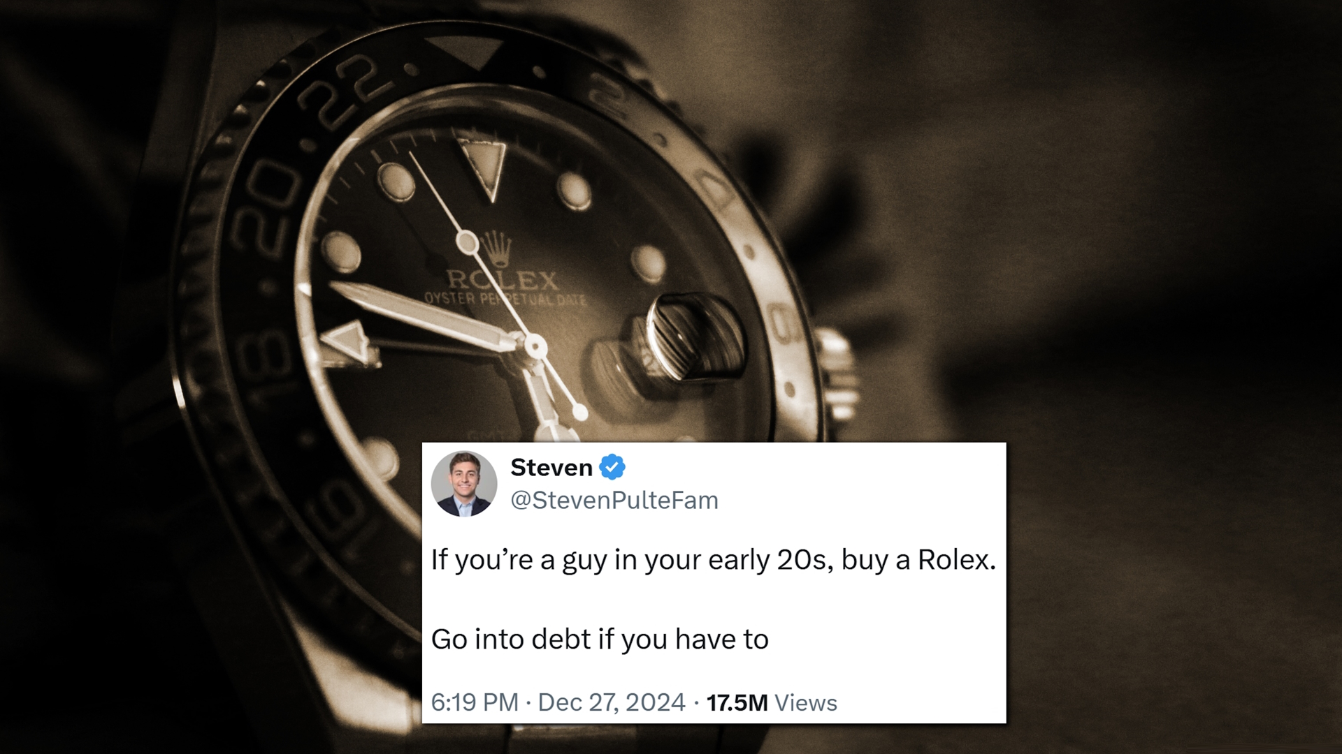 If You're a Guy in Your Early 20s, Buy a Rolex Meme Template