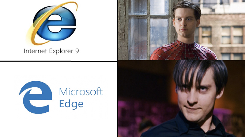 Internet Explorer vs. Microsoft Edge Meme Template