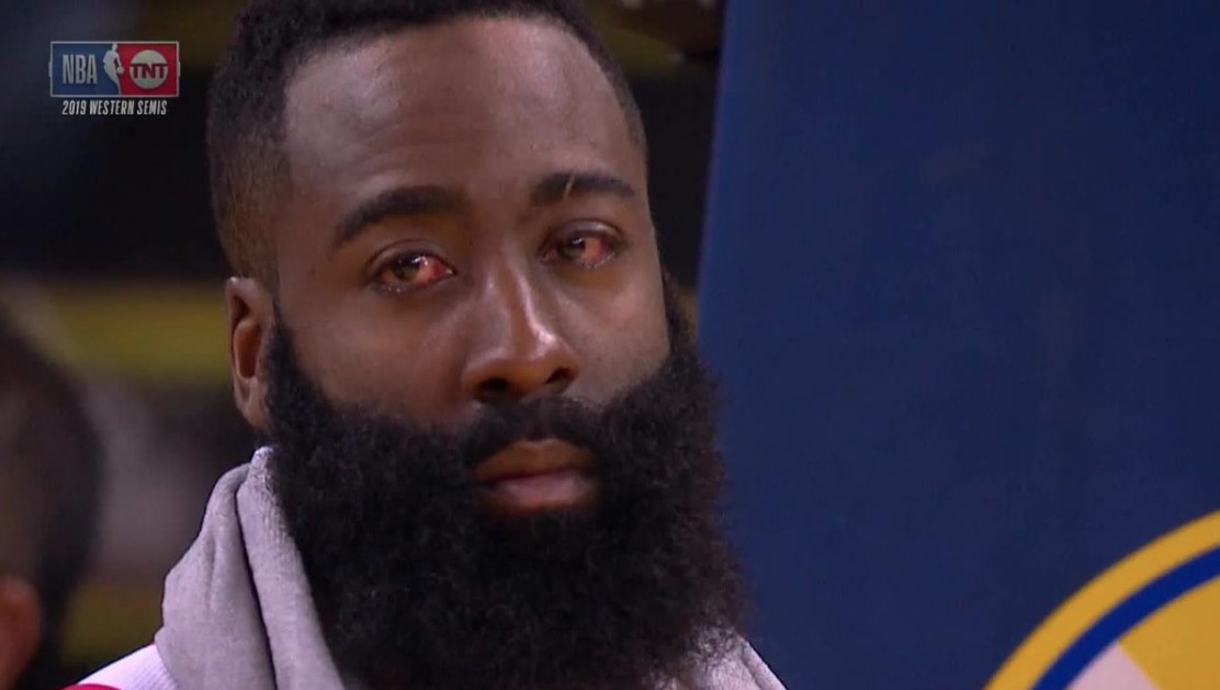 James Harden's Red Eyes Meme Template
