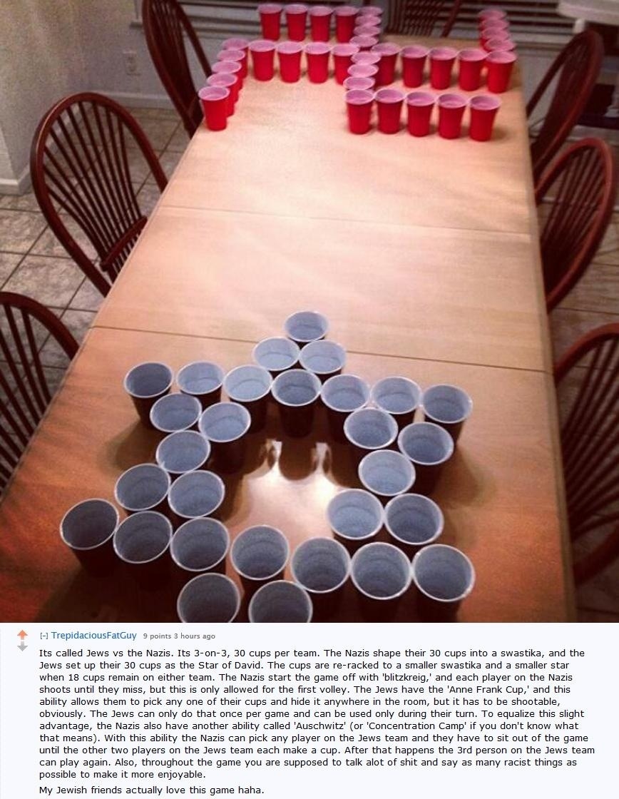 Jews vs. Nazis Beer Pong Meme Template